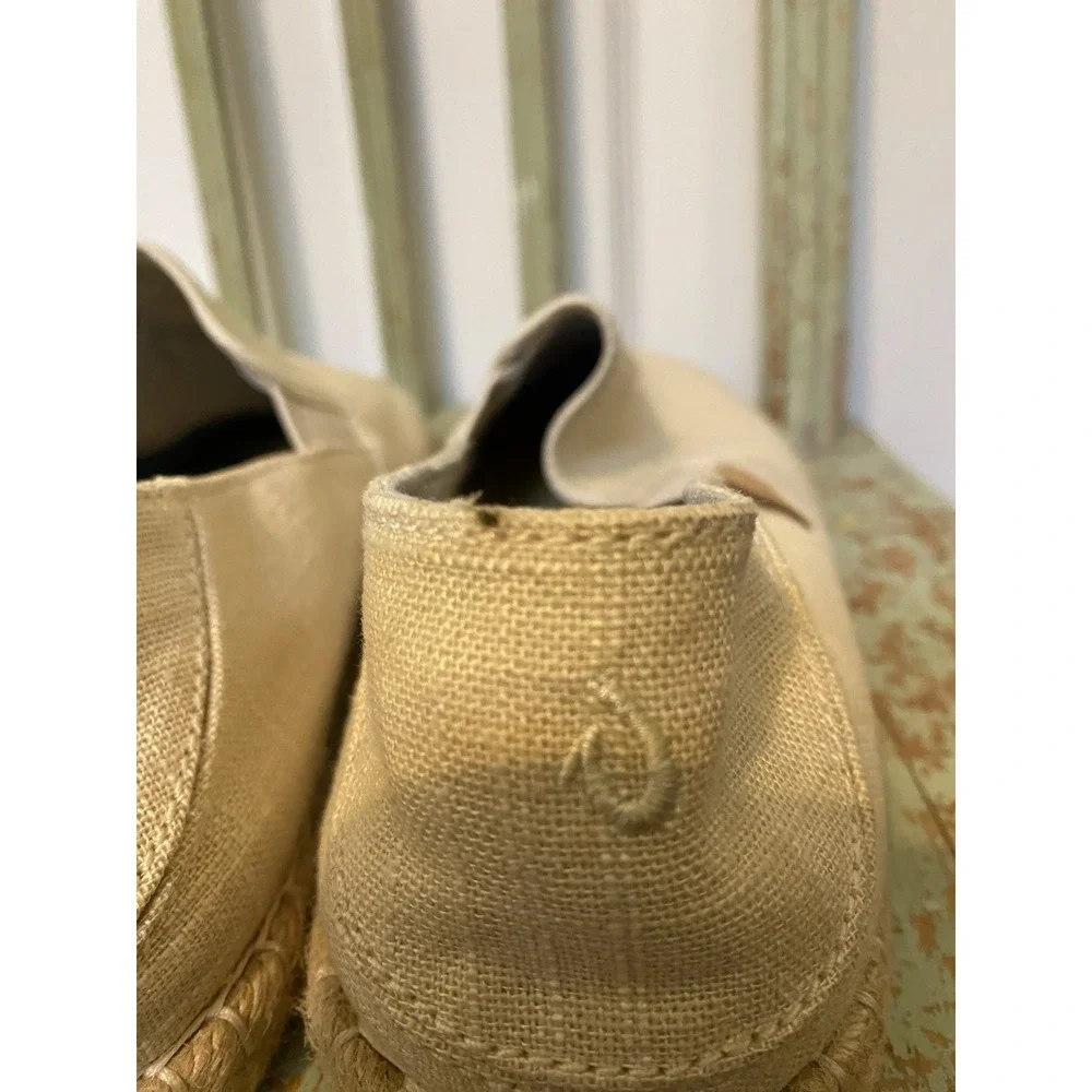 Olukai Women's Kaula Pa'a Kapa Linen Espadrilles slip on shoe Size 11 Beige EUC